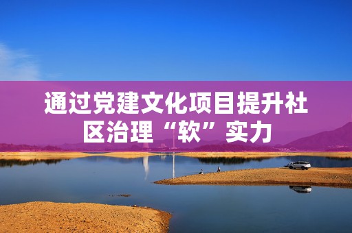 通过党建文化项目提升社区治理“软”实力